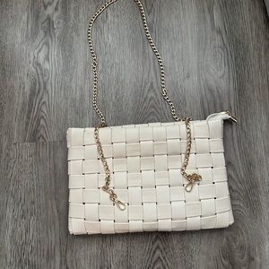 Clutch with gold straps